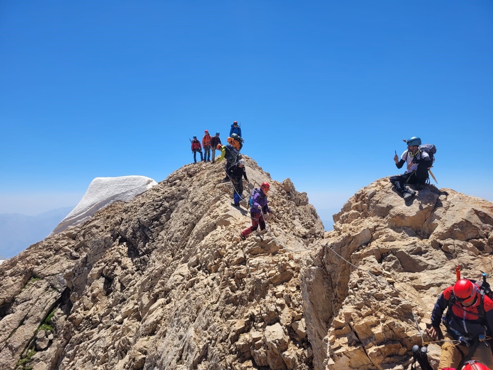 Climbers head to the Reşko peak of Cilo Mountain, Hakkari, Türkiye, July 16, 2024. (IHA Photo)