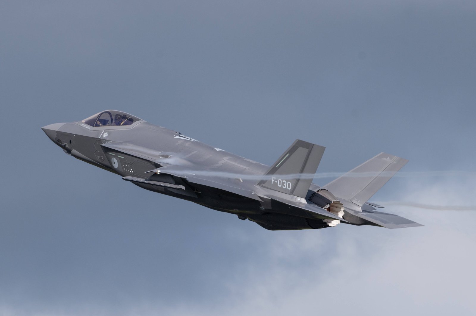 NATO Tiger Meet Spotters Day 2 Lockheed Martin F-35A Lightning II of 313 Squadron of the Koninklijke Luchtmacht Royal Netherlands Air Force takes off, during the NATO Tiger Meet Spotters Day 2 at Schleswig AB, Jagel, Germany, June 10, 2024. (Reuters File Photo)