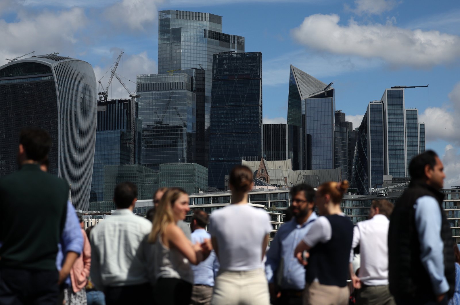 Workers in the City of London, U.K., July 11, 2024. (EPA Photo)