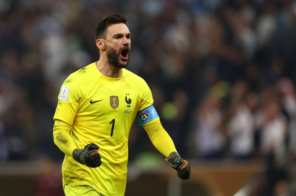 France's Hugo Lloris celebrates during the FIFA World Cup Qatar 2022 final match between Argentina and France at Lusail Stadium, Lusail City, Qatar, Dec. 18, 2022. (Getty Images Photo)