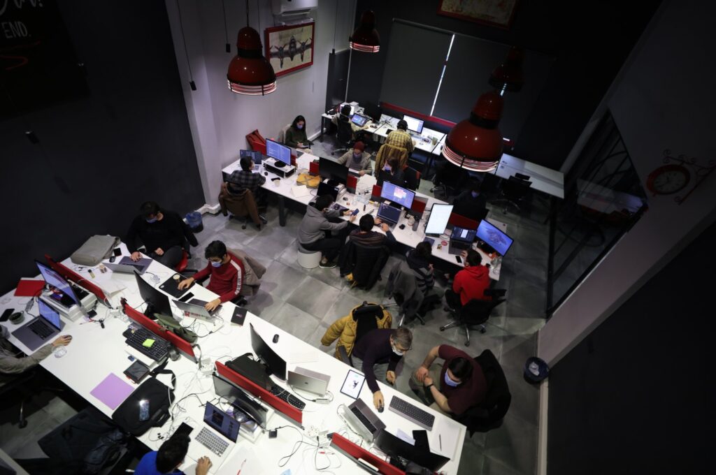 Game developers are seen at a technopark in the western province of Izmir, Türkiye, March 25, 2021. (AA Photo)