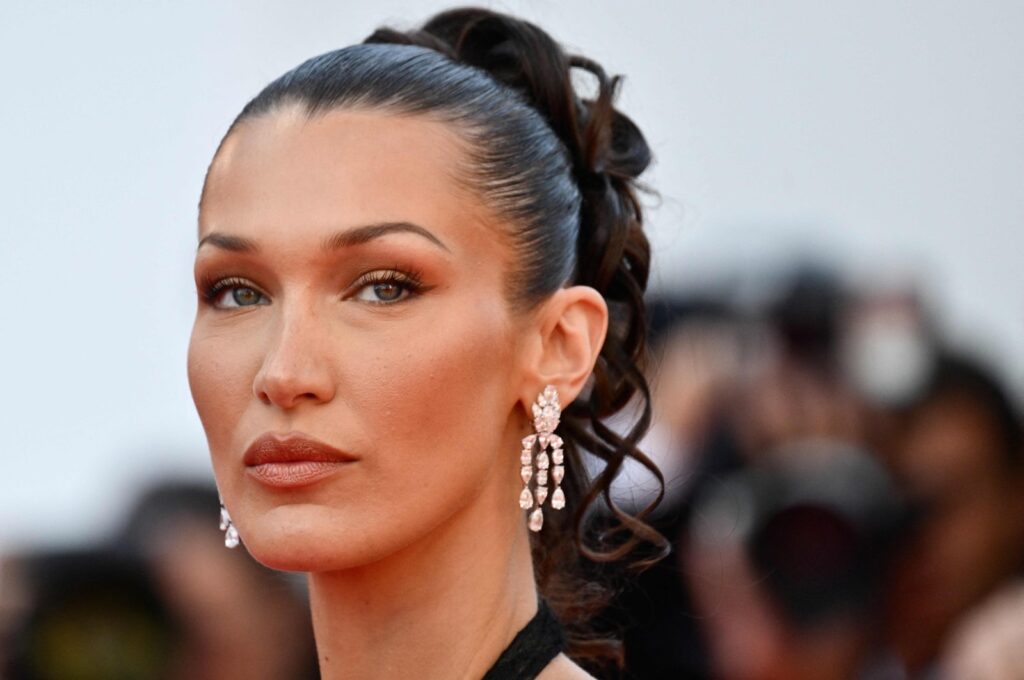 Model Bella Hadid arrives for the screening of the film "L'Amour Ouf" ("Beating Hearts") at the 77th edition of the Cannes Film Festival in Cannes, southern France, May 23, 2024. (AFP Photo)