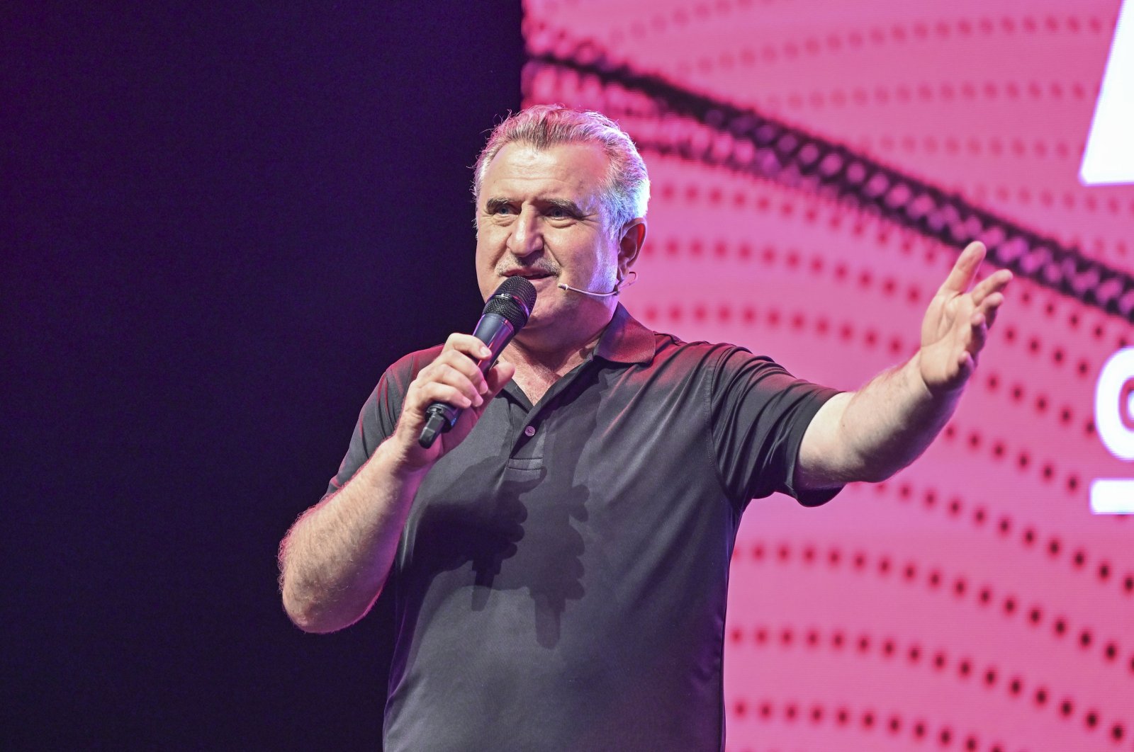 Youth and Sports  Minister  Osman Aşkın Bak speaks at the preference support program for students taking the university exam called "Student First," Istanbul, Türkiye, July 21, 2024. (AA Photo)