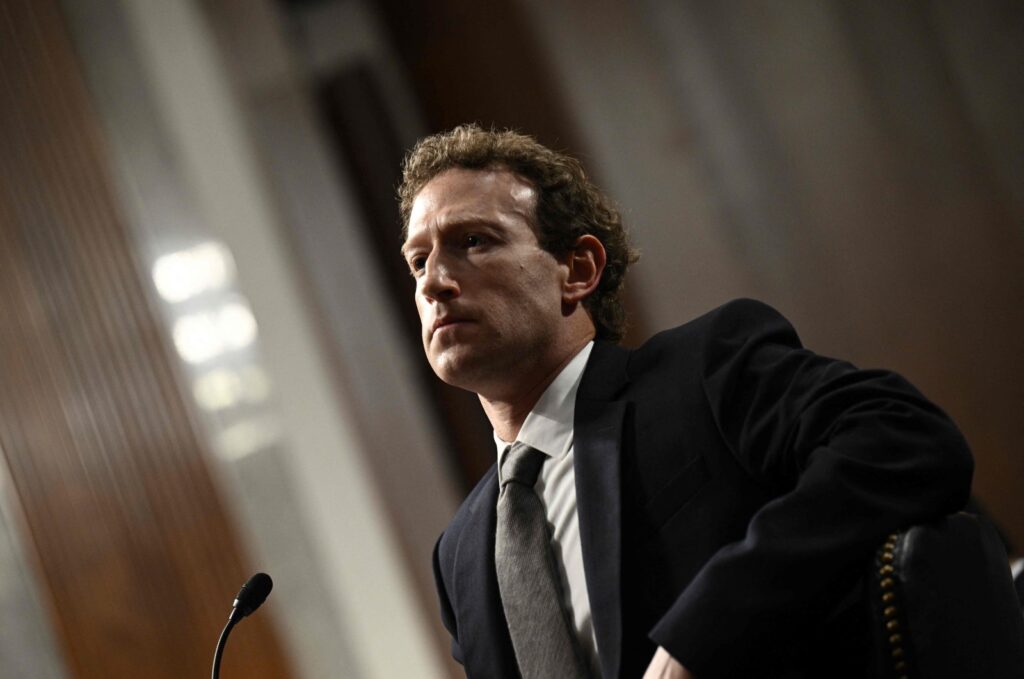 Mark Zuckerberg, CEO of Meta Platforms, testifies during the U.S. Senate Judiciary Committee hearing "Big Tech and the Online Child Sexual Exploitation Crisis" in Washington, U.S., Jan. 31, 2024. (AFP Photo)