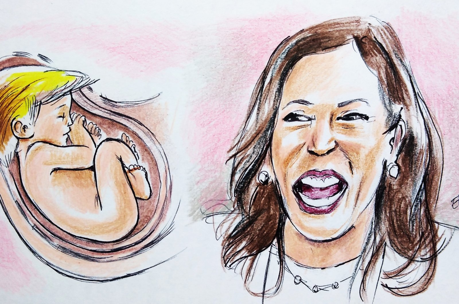"It’s clear that the fate of a large nation with many internal and external problems being primarily influenced by abortion would not present a healthy image for that society or country." (Illustration by Erhan Yalvaç)