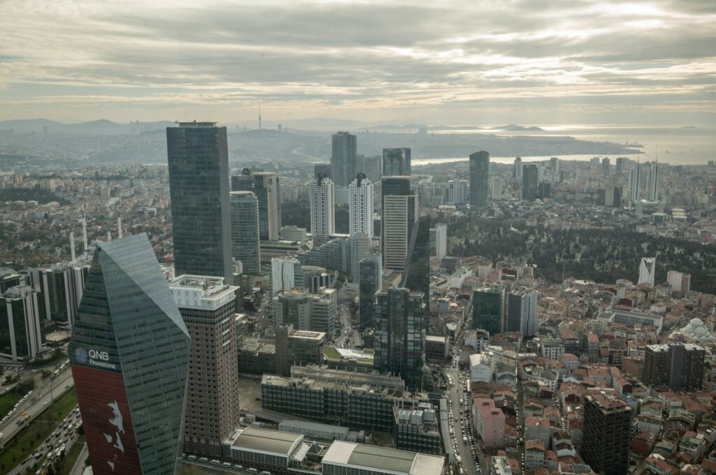 Commercial skyscrapers and offices in the Levent district of Istanbul, Türkiye, Jan. 4, 2024. (Getty Images Photo)