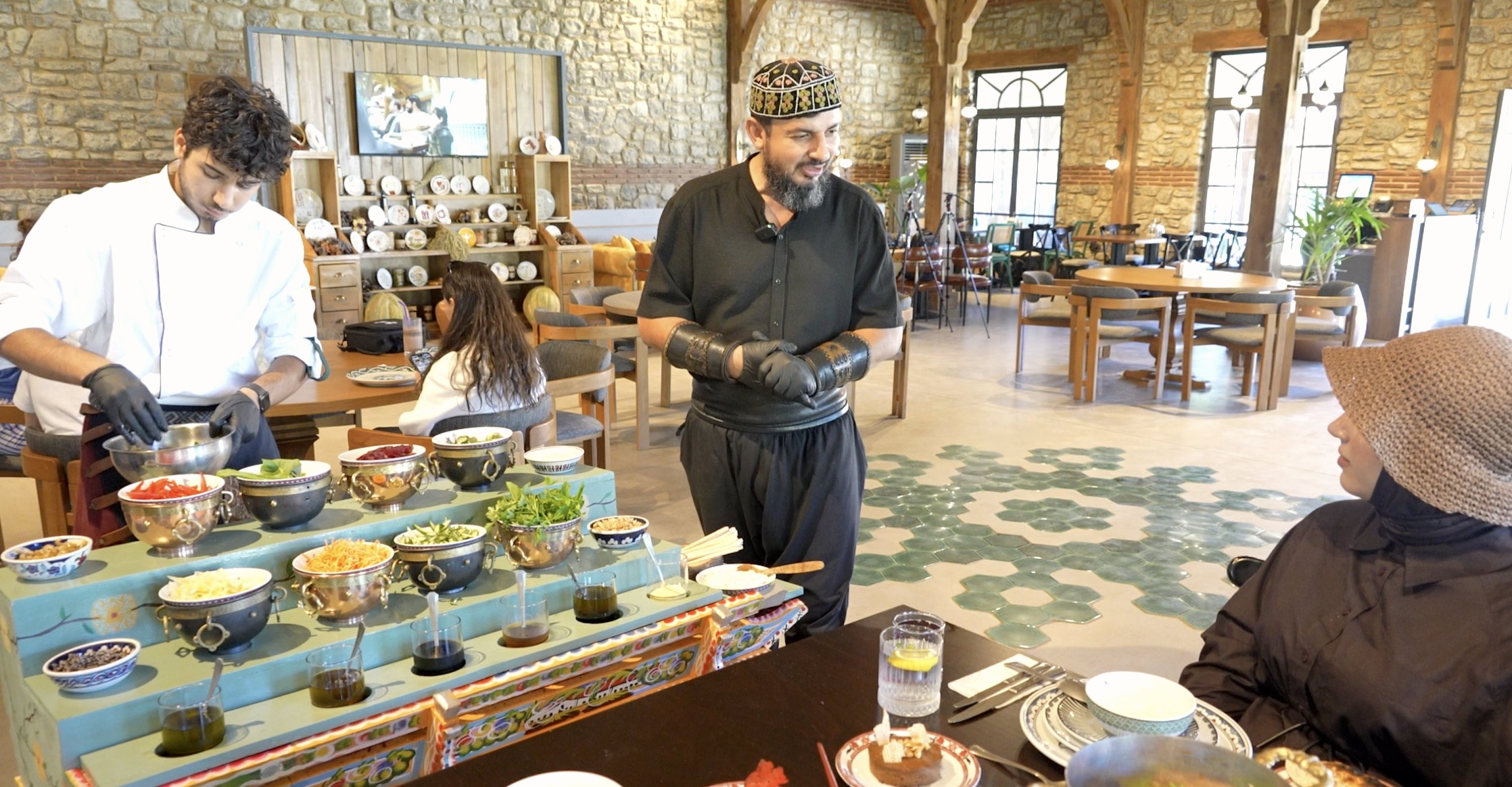 344191 Bozdağ Film Plateaus Söğüt 1299 Restaurant National Chef Hüseyin Bölük during his interview for the Daily Sabah documentary, Istanbul, Türkiye, Aug. 16, 2024. (Photo by Berke Kün)