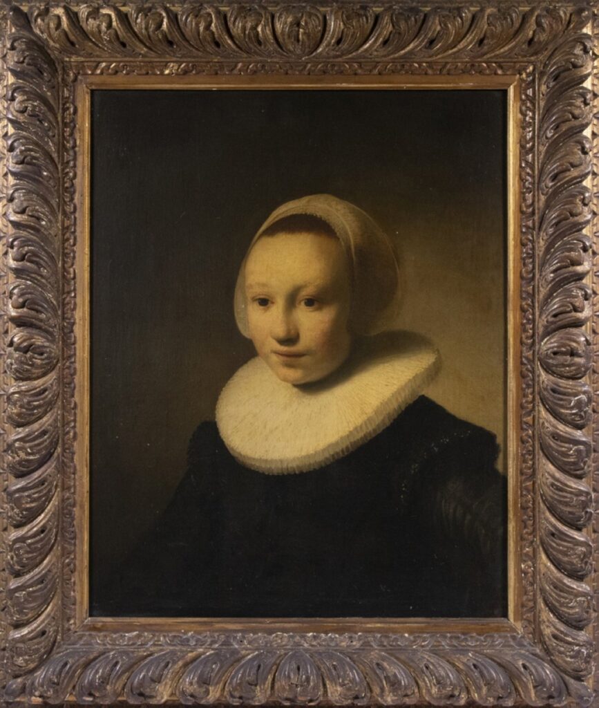 This undated photo shows a 17th-century painting, "Portrait of a Girl,” by the Dutch artist Rembrandt, which was sold at auction for $1.4 million, Thomaston, Maine, Aug. 24, 2024. (AP Photo)