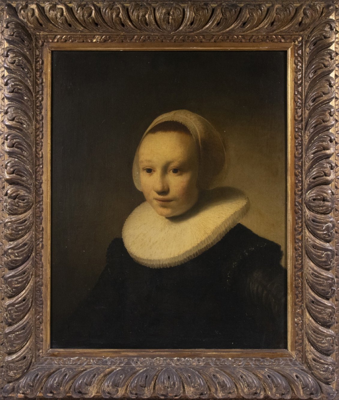 This undated photo shows a 17th-century painting, "Portrait of a Girl,” by the Dutch artist Rembrandt, which was sold at auction for $1.4 million, Thomaston, Maine, Aug. 24, 2024. (AP Photo)