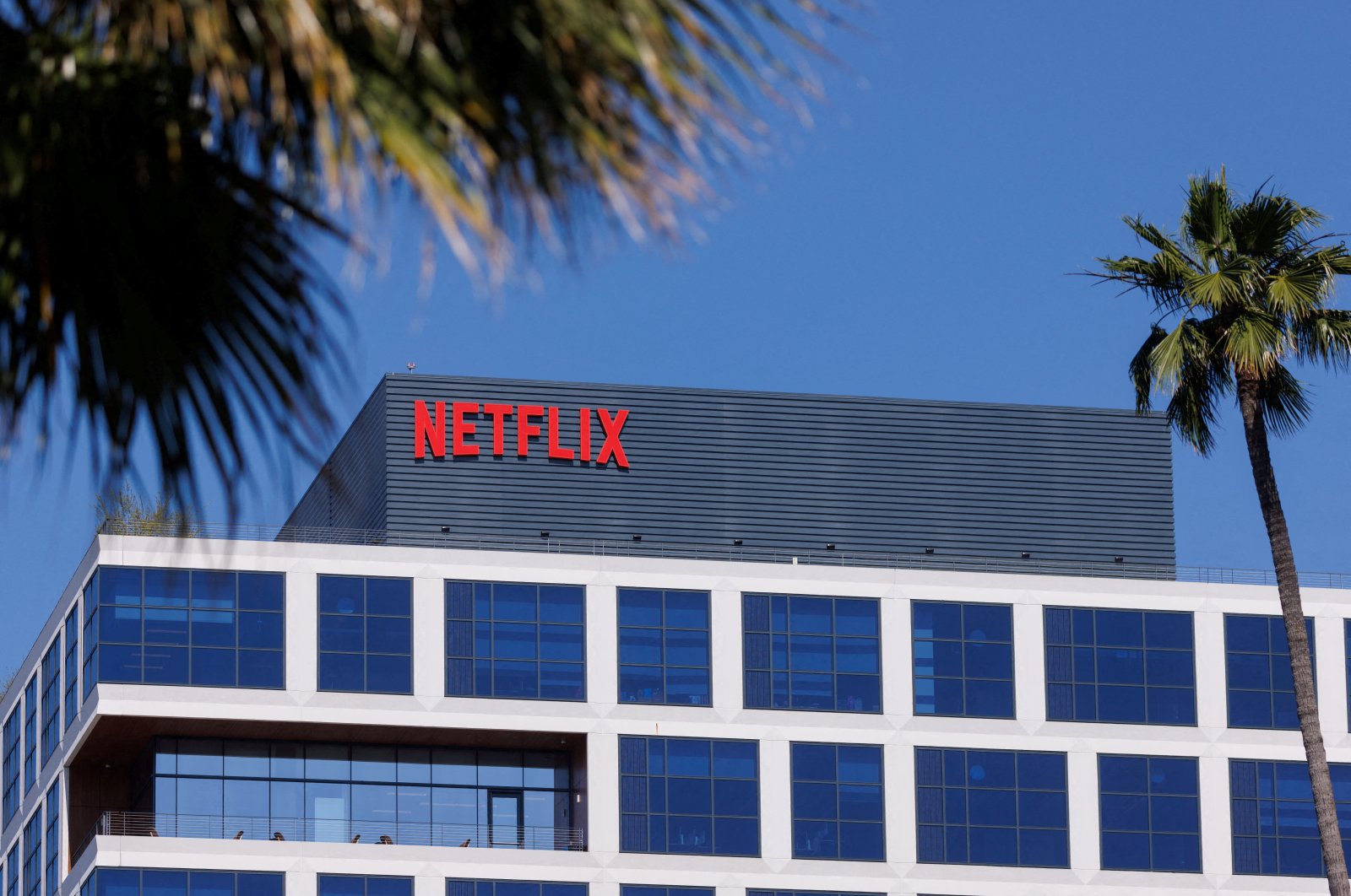 The Netflix logo is shown on one of their Hollywood buildings in Los Angeles, California, U.S., July 12, 2023. (Reuters Photo)