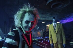 Michael Keaton in a scene from "Beetlejuice Beetlejuice." (Warner Bros. Pictures via AP Photo)