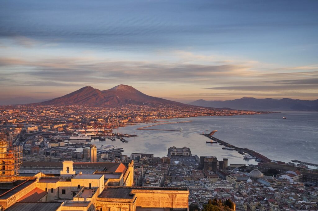 Sunset over Naples, Italy, Jan 5, 2019. (Getty Images)
