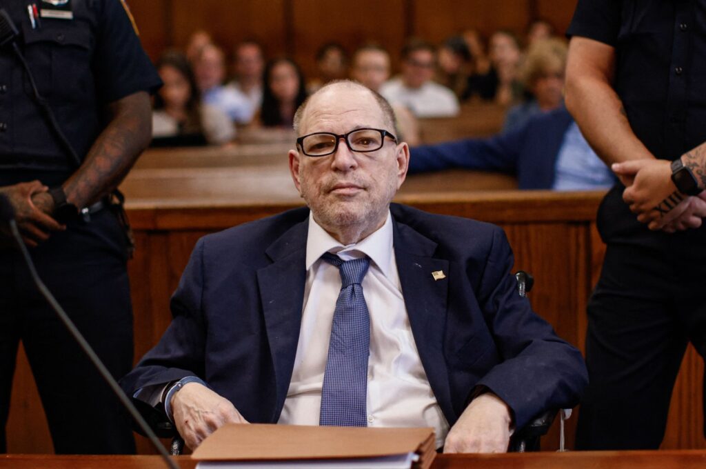 Former film producer Harvey Weinstein appears in Manhattan Criminal Court for a pretrial hearing following his overturned sex crimes conviction in New York City, U.S., July 19, 2024. (AFP Photo)
