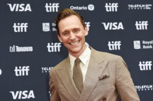 Tom Hiddleston attends the premiere of "The Life of Chuck" during the 2024 Toronto International Film Festival at Princess of Wales Theatre, Toronto, Canada, Sept. 6, 2024. (AFP Photo)