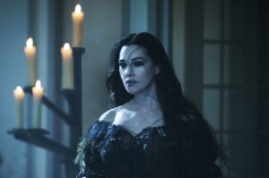 This image released by Warner Bros. Pictures shows Monica Bellucci in a scene from "Beetlejuice Beetlejuice." (AP Photo)