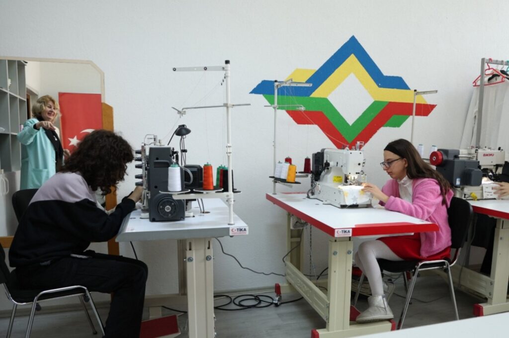 Students learn sewing at the Turkish Cooperation and Coordination Agency's (TIKA) workshop, Prizren, Kosovo, Sept. 25, 2024. (AA Photo)