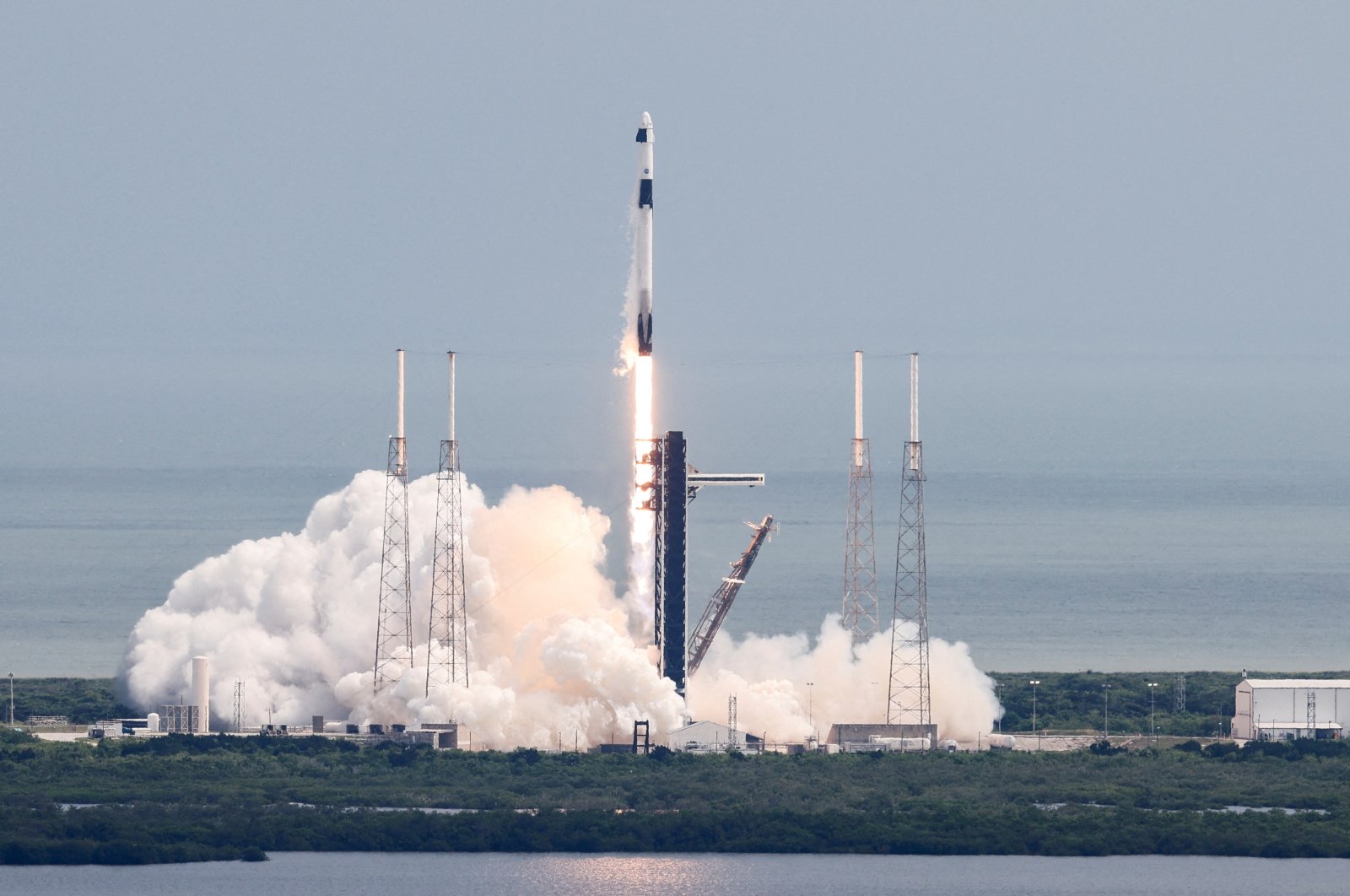 A SpaceX Falcon 9 rocket lifts off carrying NASA's SpaceX Crew-9, Nick Hague and Roscosmos cosmonaut Alexander Gorbunov to the International Space Station from the Cape Canaveral Space Force Station in Cape Canaveral, Florida, U.S., Sept. 28, 2024. (Reuters Photo)
