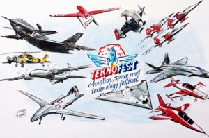 "Teknofest plays a vital role in advancing Türkiye's national technology and inspiring a new generation of innovators." (Illustration by Erhan Yalvaç)