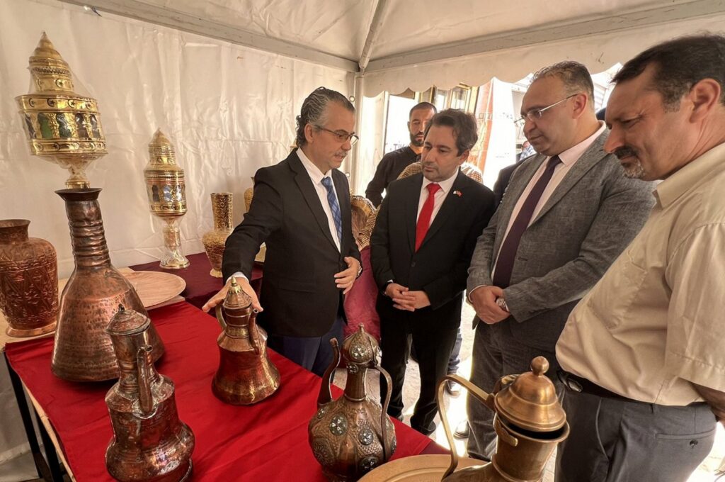 The workshop is opened by Türkiye's Ambassador to Algeria Muhammet Mücahit Küçükyılmaz (L 2), alongside officials from the Algerian Ministry of Tourism and local administrators, Constantine, Algeria, Oct. 10, 2024. (AA Photo)