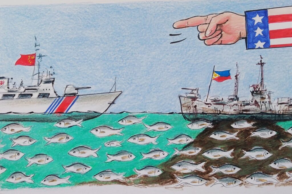 "The series of intense clashes between the Philippines and China in the South China Sea affects not only bilateral relations but also broader geopolitical dynamics." (Illustration by Erhan Yalvaç)