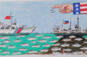 "The series of intense clashes between the Philippines and China in the South China Sea affects not only bilateral relations but also broader geopolitical dynamics." (Illustration by Erhan Yalvaç)