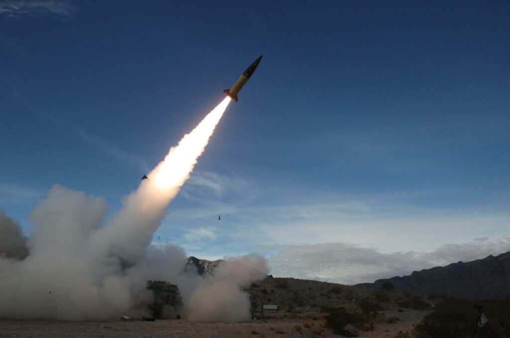 The U.S. Army conducts live fire tests of the Army Tactical Missile System (ATACMS) at the White Sands Missile Range, New Mexico, U.S., Dec. 14, 2021. (U.S. Department of Defense Handout via AFP)