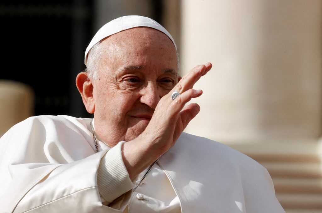 Pope Francis gestures on the day of the weekly general audience in St. Peter's Square at the Vatican, Nov. 27, 2024. (Reuters Photo)