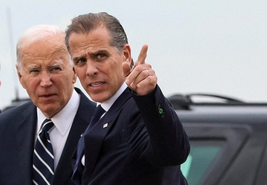 U.S. President Joe Biden stands with his son Hunter Biden in New Castle, Delaware, U.S., June 11, 2024. (Reuters Photo)