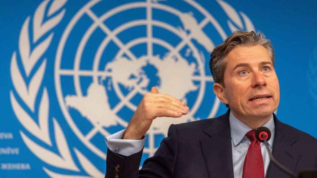 Tom Fletcher, U.N. Under-Secretary-General for Humanitarian Affairs and Emergency Relief Coordinator (OCHA), attends a press conference in Geneva, Switzerland, Dec. 3, 2024. (Reuters Photo)