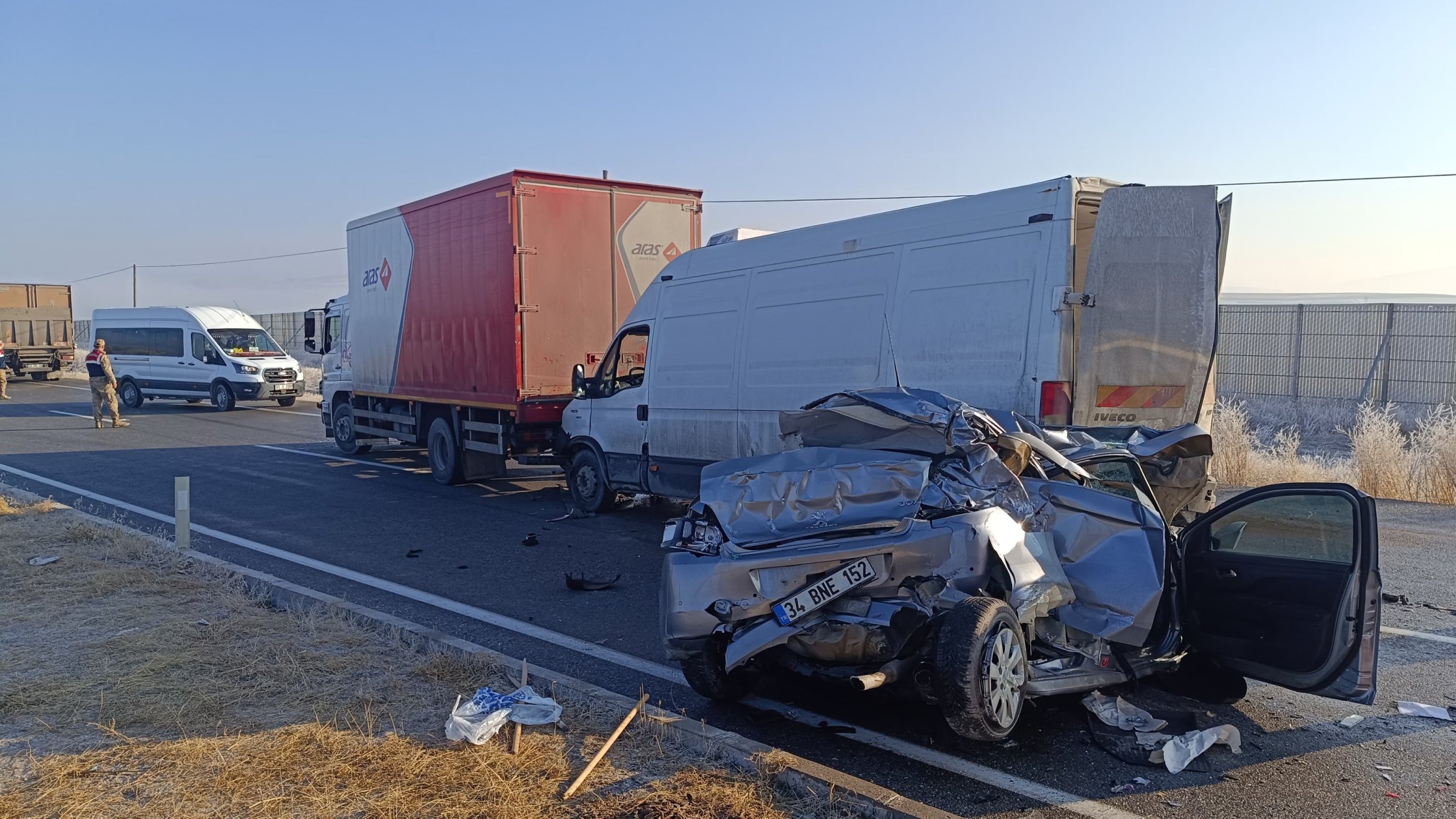 Multiple car collisions in Tuşba result in injuries, Van, Türkiye, Dec. 10, 2024. (AA Photo)
