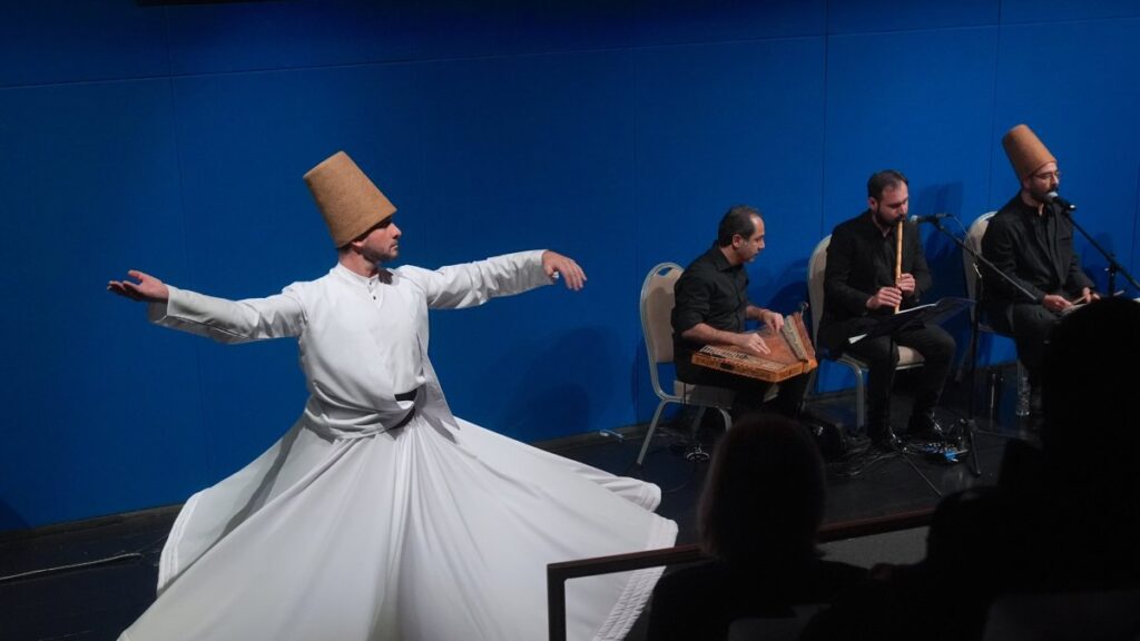 A Sufi dancer performs the traditional Sema during the Rumi event, New York, U.S., Dec. 8, 2024. (AA Photo)