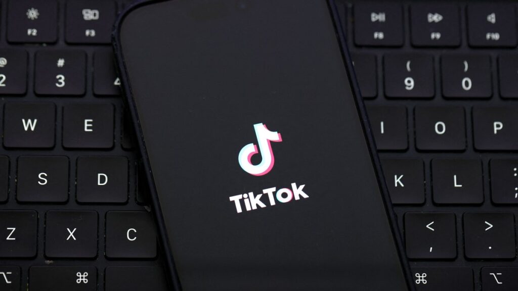 The TikTok logo is displayed on an iPhone screen in San Anselmo, California, U.S., Dec. 6, 2024. (AFP Photo)