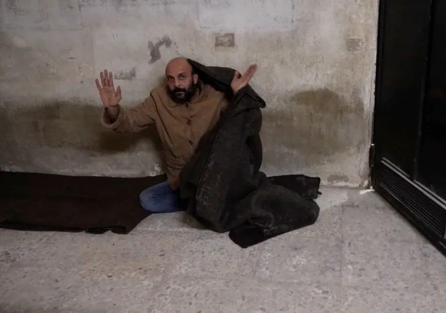A screengrab from a CNN video shows moments Salama Mohammad Salama found in a prison cell in Damascus, Syria.