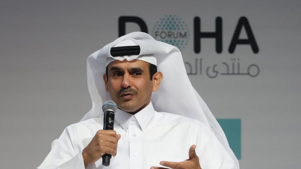 Qatar's Energy Minister Saad Sherida al-Kaabi speaks during the Doha Forum, Doha, Qatar, Dec. 7, 2024. (AFP Photo)