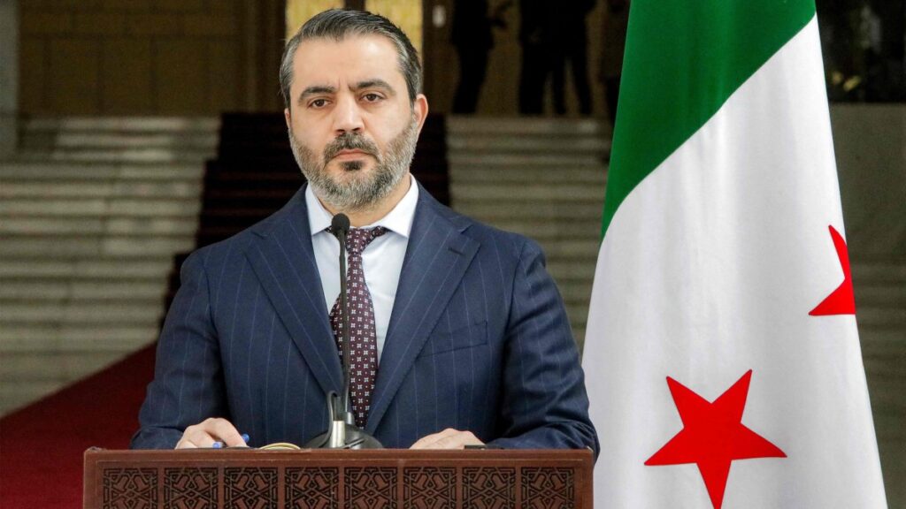 Syrian Foreign Minister Asaad Hassan al-Shaibani gives a press conference, in Damascus, Syria, Dec. 30, 2024. (AFP Photo)