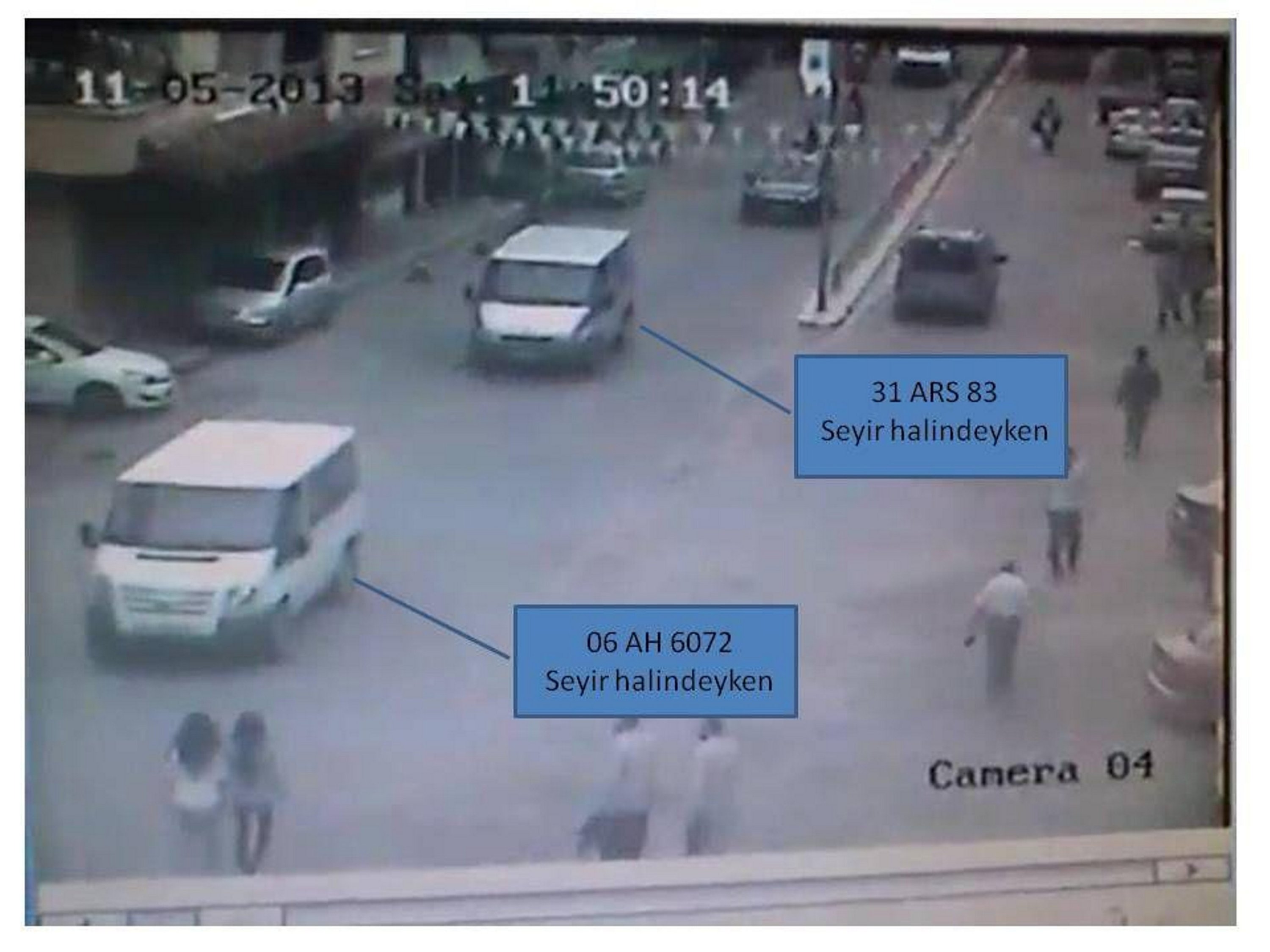 363720 This undated photo shows security camera footage of the two vehicles used in the bombings minutes before the attack in Reyhanlı, Hatay, Türkiye. (AA Photo)