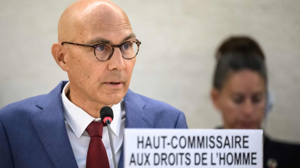 U.N. rights chief Volker Türk speaks at a program in Geneva, Switzerland, Jan. 10, 2025. (AFP Photo)