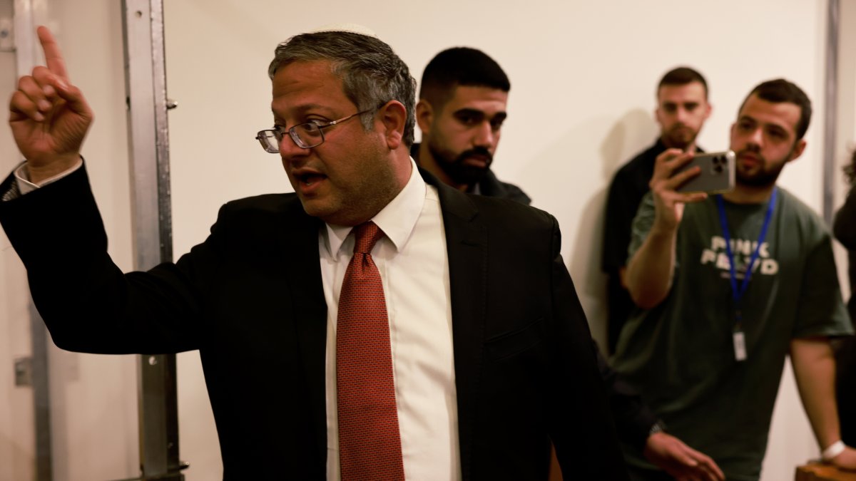 Israel's far-right National Security Minister Itamar Ben-Gvir addresses the media in Tel Aviv, Israel, Dec. 10, 2024. (EPA Photo)