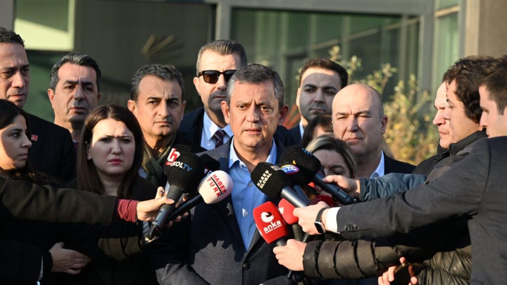 Republican People’s Party (CHP) Chair Özgür Özel speaks to reporters, Istanbul, Türkiye, Jan. 17, 2025. (AA Photo)