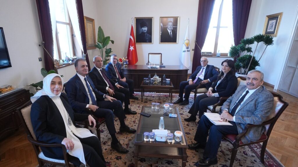 A Peoples’ Equality and Democracy Party (DEM Party) delegation (R) meets with Justice and Development Party (AK Party) representatives, Ankara, Türkiye, Jan. 6, 2025. (AA Photo)
