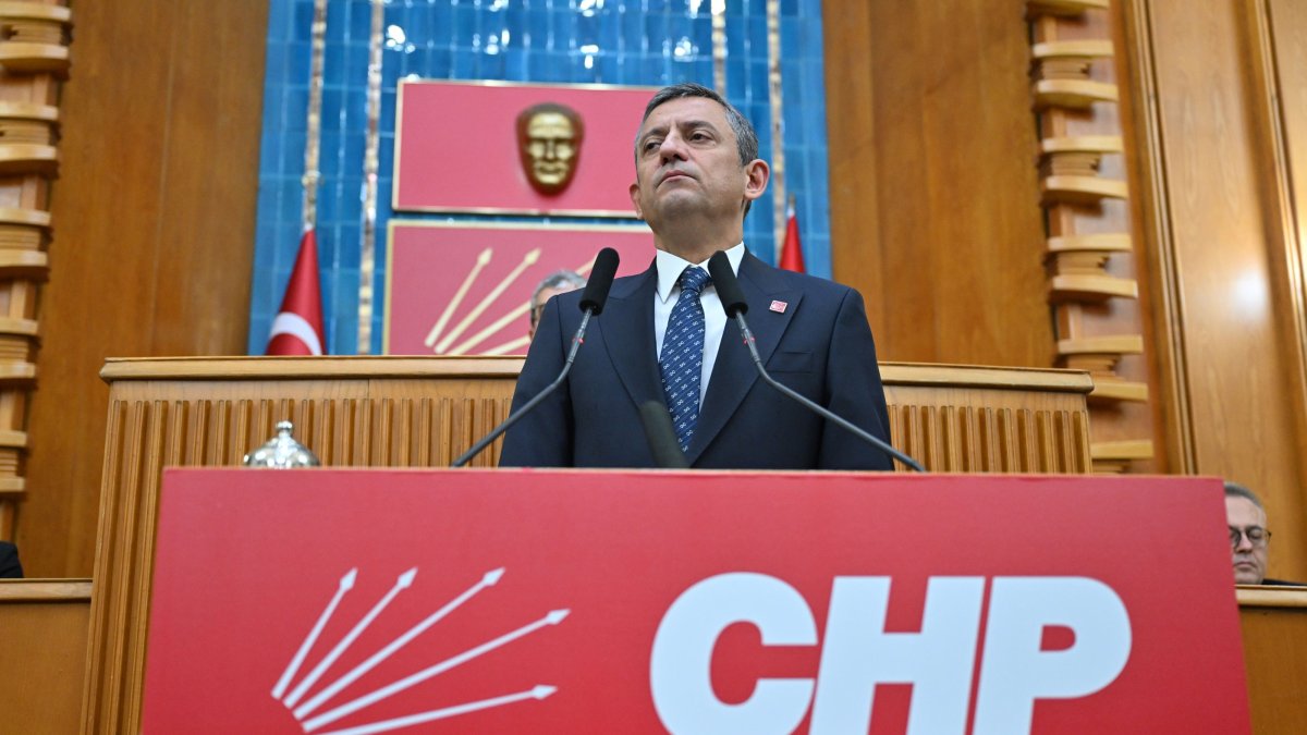 Republican People’s Party (CHP) Chairperson Özgür Özel delivers a speech at a party meeting, Ankara, Türkiye, Jan. 28, 2025. (AA Photo)