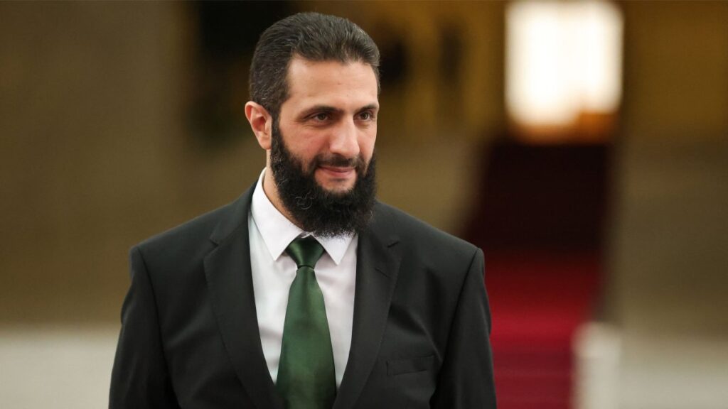 Syria's newly appointed interim President Ahmed al-Sharaa at the presidential palace in Damascus, Syria, Jan. 16, 2025. (AFP Photo)
