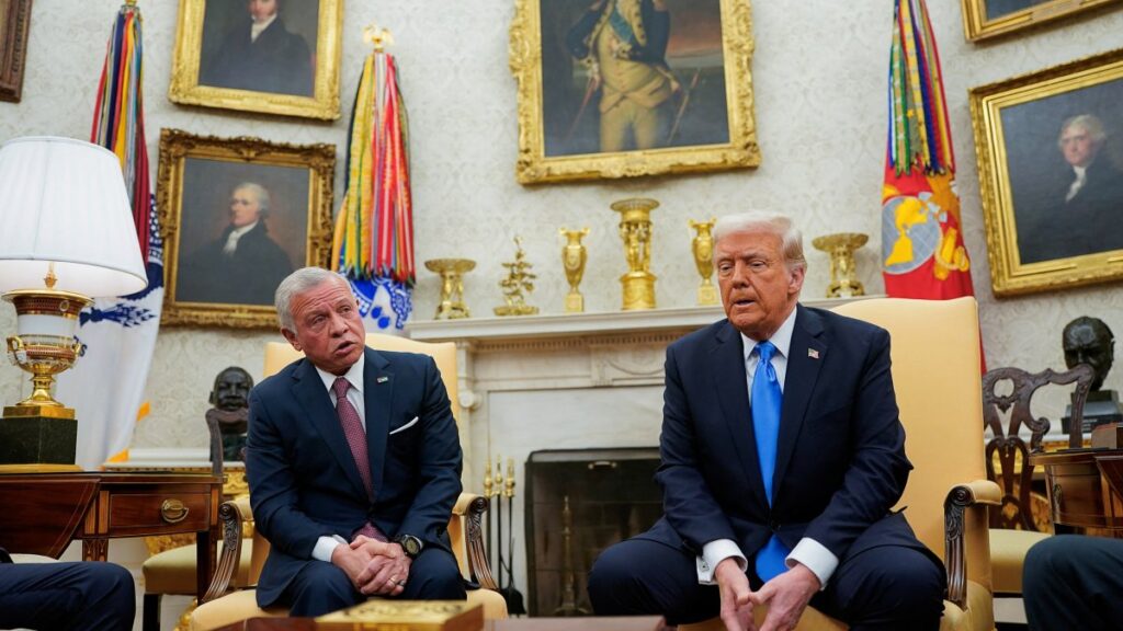 U.S. President Donald Trump meets with Jordan's King Abdullah in the Oval Office at the White House in Washington, U.S., Feb. 11, 2025. (Reuters Photo)