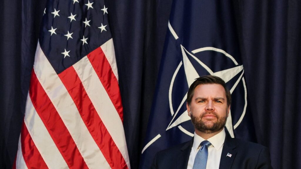 U.S. Vice President JD Vance participates in a bilateral meeting with NATO Secretary General Mark Rutte, Munich, Germany, Feb. 14, 2025. (Reuters Photo)