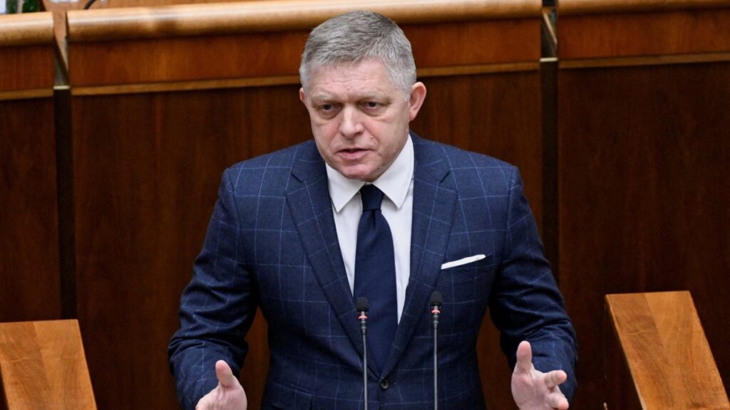 Slovakia's Prime Minister Robert Fico attends a parliamentary session during a no-confidence vote against his government, in Bratislava, Slovakia, Jan. 21, 2025. (Reuters File Photo)