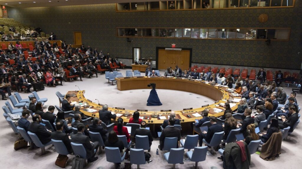 A general view of the United Nations Security Council meeting on "Maintenance of International Peace and Security: Practicing Multilateralism, Reforming and Improving Global Governance," New York, U.S., Feb. 18, 2025. (EPA Photo)