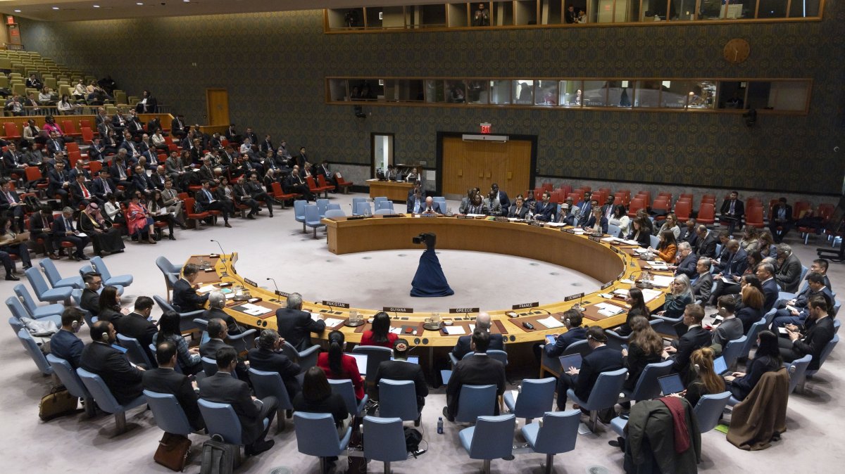A general view of the United Nations Security Council meeting on "Maintenance of International Peace and Security: Practicing Multilateralism, Reforming and Improving Global Governance," New York, U.S., Feb. 18, 2025. (EPA Photo)