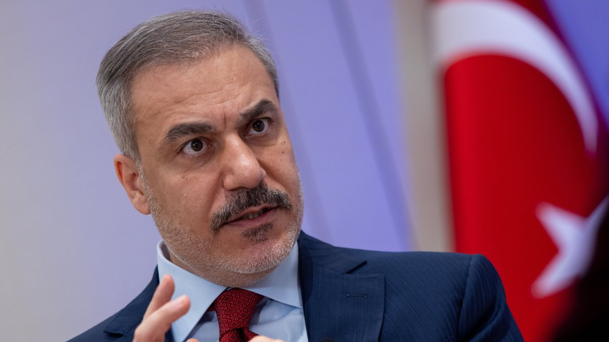 Foreign Minister Hakan Fidan speaks to TRT World at the Munich Security Conference, Munich, Germany, Feb. 16, 2025. (AA Photo)