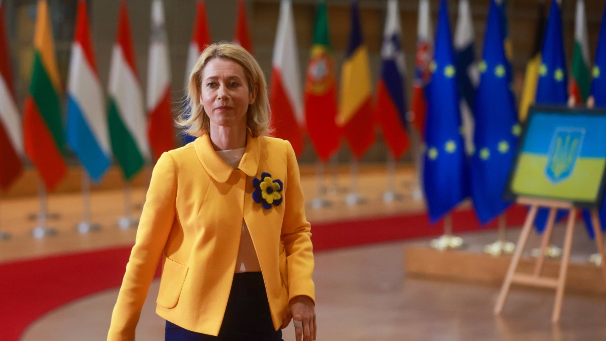 EU Foreign Affairs and Security Policy head Kaja Kallas attends an EU Foreign Affairs Council meeting, Brussels, Belgium, Feb. 24, 2025. (EPA Photo)