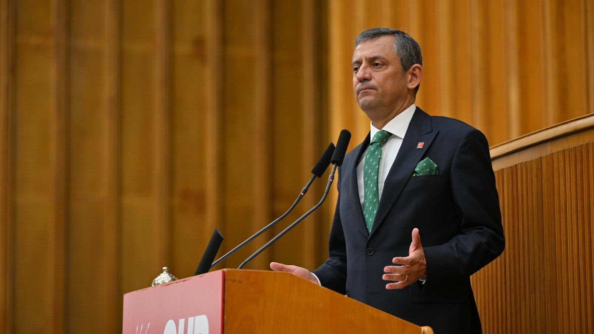 Republican People’s Party (CHP) leader Özgür Özel speaks at the parliamentary group meeting of his party, Ankara, Türkiye, Feb. 25, 2025. (AA Photo)